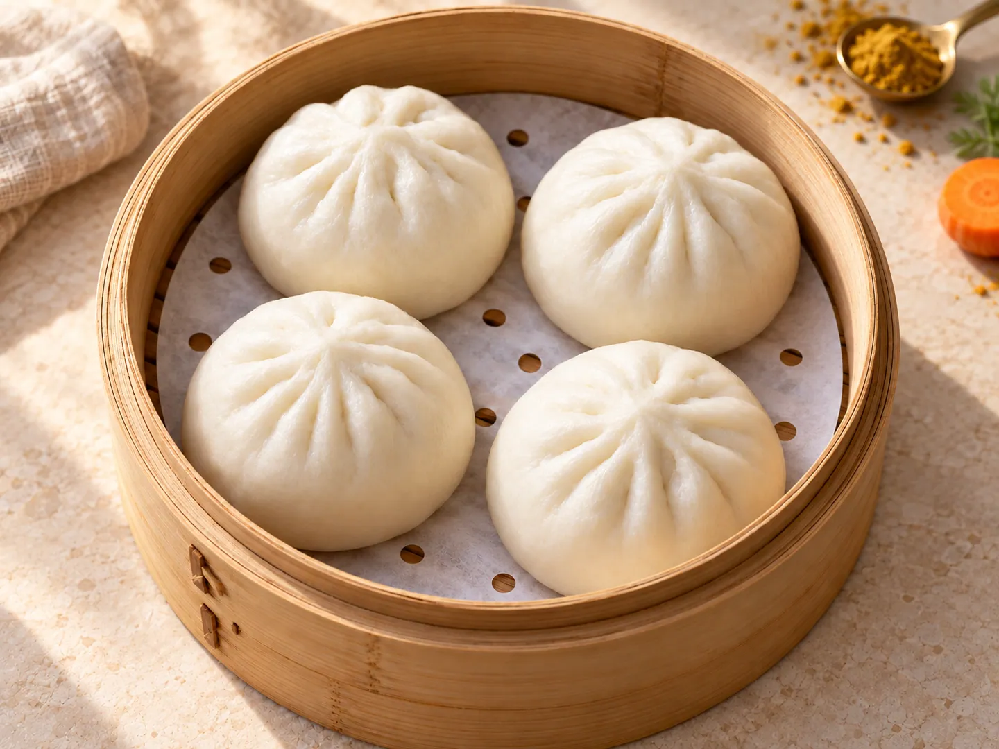 Pan bao de pollo al curry